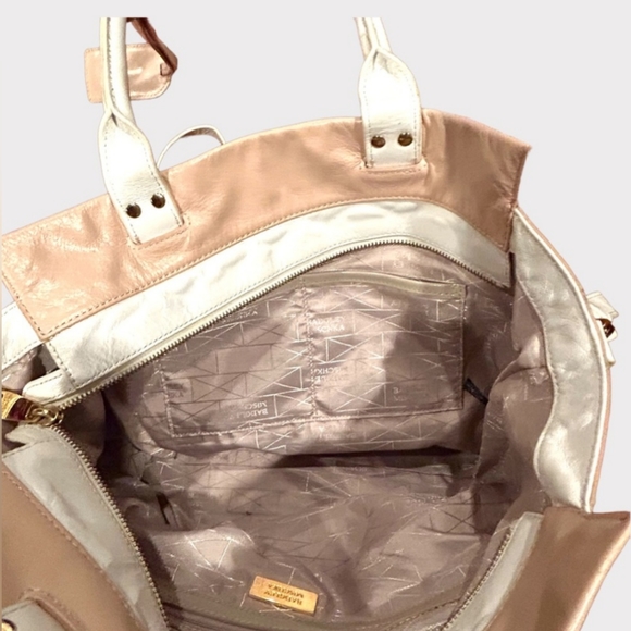 Badgley Mischka pink two- toned handbag - Picture 9 of 12